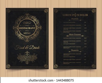 Menu Layout with Ornamental Elements.