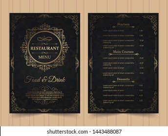 Menu Layout with Ornamental Elements.