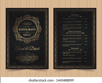 Menu Layout with Ornamental Elements.