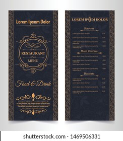 Menu Layout with Ornamental Elements.