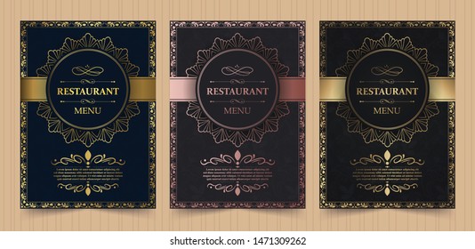 Menu Layout with Ornamental Elements.