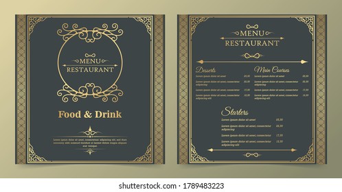 Menu Layout with ornamental Elements