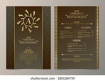 Menu Layout with ornamental Elements.