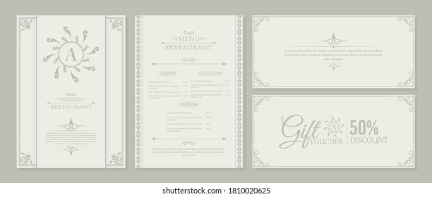 Menu Layout with Ornamental Elements.