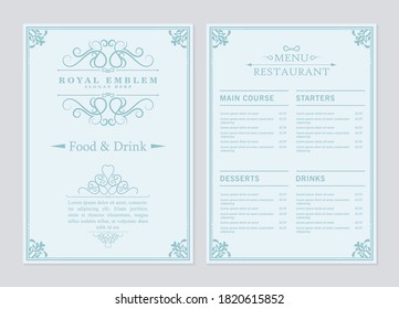 Menu Layout with ornamental Elements.