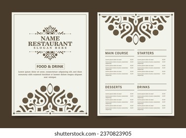 Menu Layout with ornamental Elements