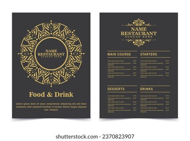 Menu Layout with ornamental Elements