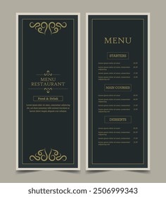 Menu Layout with ornamental Elements