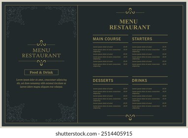 Menu Layout with ornamental Elements