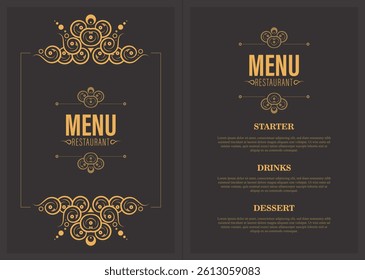 Menu Layout with ornamental Elements.
