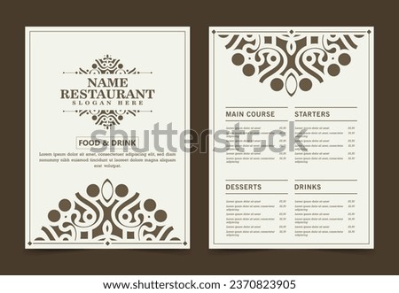 Menu Layout with ornamental Elements