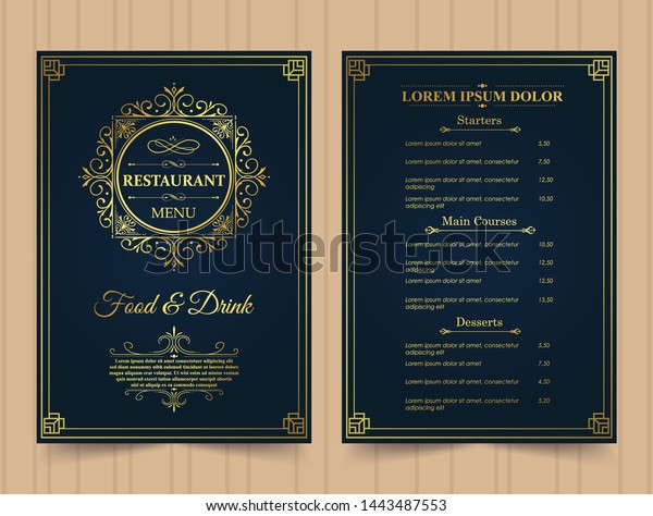 Menu Layout Ornamental Elements Stock Vector (Royalty Free) 1443487553