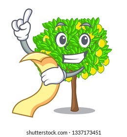 With menu lemon tree cartoon next the house