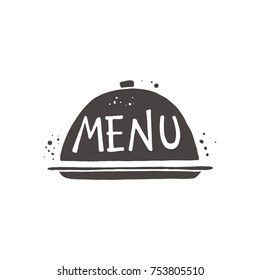 Menu. Lettering. Hand drawn vector illustration. Can be used for badges, labels, logo, bakery, street festival, farmers market, country fair, shop, kitchen classes, cafe, food studio.
