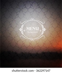 Menu lettering on blurred background