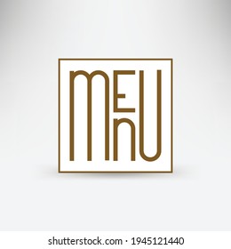 Menu lettering in a square