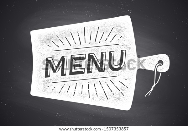 Menu Lettering Wall Decor Poster Sign Stock Vector Royalty Free