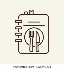 Menu line icon. Menu card, dish, course. Restaurant business concept. Vector illustration can be used for topics like business, catering trade, cuisine