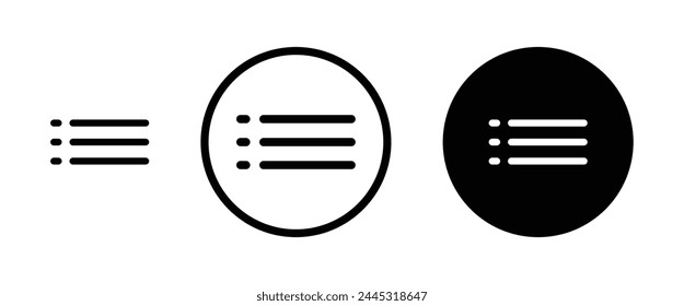 Menu line icon set. Application button line icon. Game apps interface sign suitable for apps and websites UI designs.