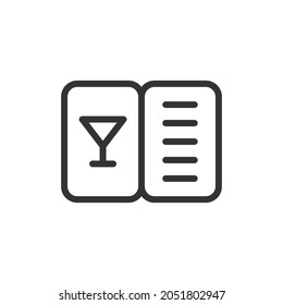 Menu line icon, sign or symbol. Premium pictogram in trendy outline style. Menu pixel perfect vector icon isolated on a white background. 