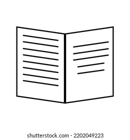 Menu line icon vector illustration. Pictogram sheet of paper with list. Abstract paper with notes black outline. Web element for design
