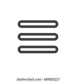 Menu line simple icon, outline vector sign, linear style pictogram isolated on white. Symbol, logo illustration. Editable stroke. Pixel perfect vector graphics