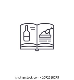 Menu linear icon concept. Menu line vector sign, symbol, illustration.