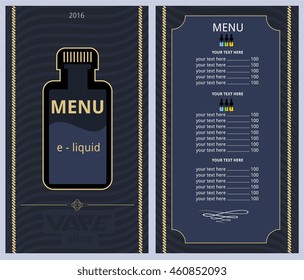 menu liquid vape vaporizer e-liquid cigarette electronic shop smoke vape 