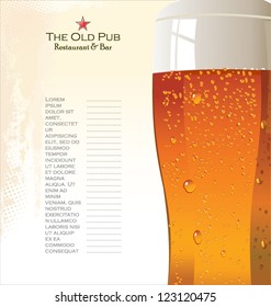 Menu list for beer