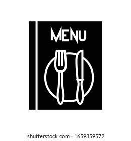 Icono negro de lista de menús, ilustración conceptual, símbolo plano vectorial, signo de glifo.