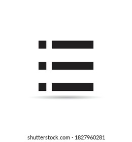 lista de menús, icono de lista de viñetas en fondo blanco