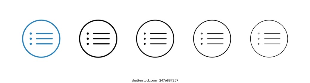 Menu list button black and white vector icon