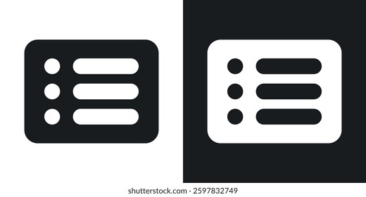 Menu list button icon symbol collection on white background.