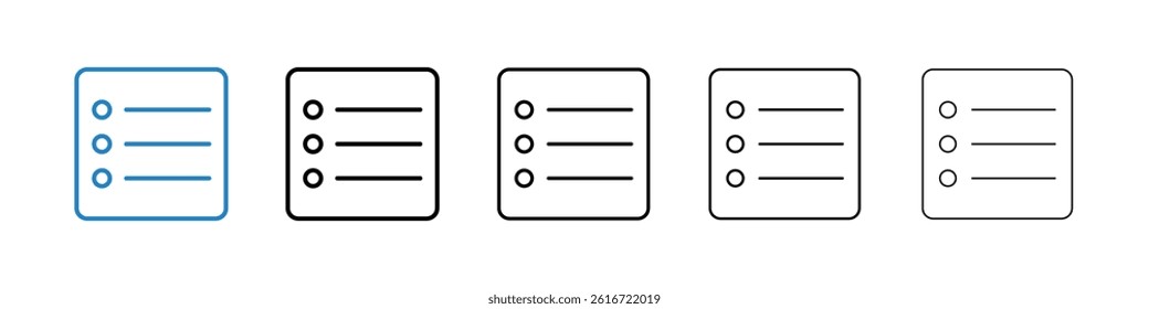 Menu list button icons collection vectors for web ui