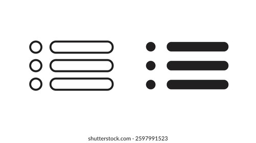 Menu list button line icon vector set.