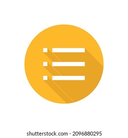 Menu list flat icon with shadow