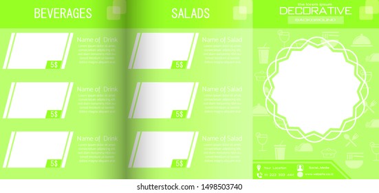 Menu list Template. Ornament, event, festival, summer