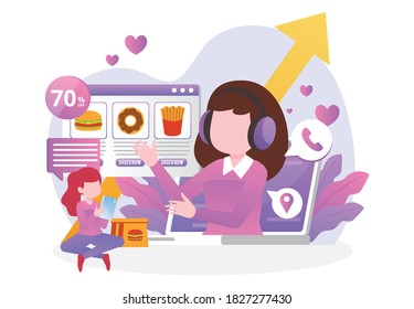 a menu list that is applied to a restaurant application to make it easier for customers to choose what menu they want. Vector illustration