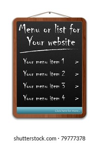 Menu or list for Your website, Vector