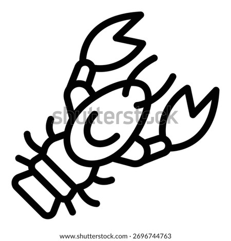 Menu lobster icon. Outline menu lobster vector icon for web design isolated on white background