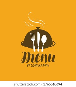 Logo del menú. Diner, restaurante, símbolo de cocina ilustración vectorial