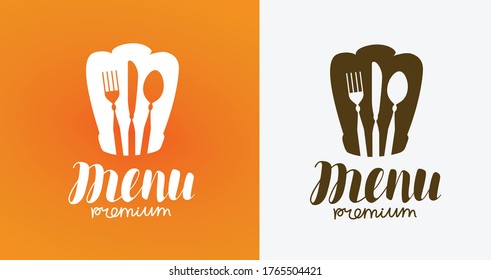 Menu logo. Diner, restaurant symbol vector illustration