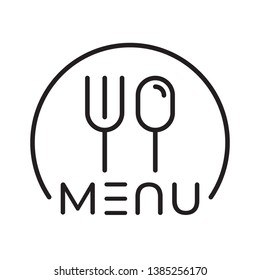 menu logo. plate, spoon, fork and menu illustration