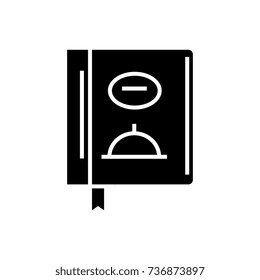 menu - lunch icon, vector illustration, black sign on isolated background