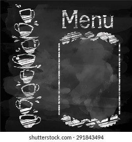 menu lunch Poster - Chalkboard. Vector illustration.