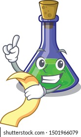 With menu magic potion cartoon shaped in character
