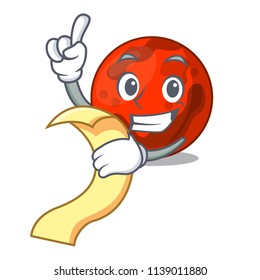 With menu mars planet mascot cartoon