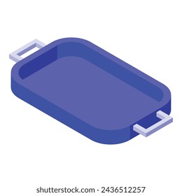 Menu meal tray icon isometric vector. Dish catering holder. Restaurant serving platter