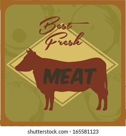 menu meat  over green background vector illustration