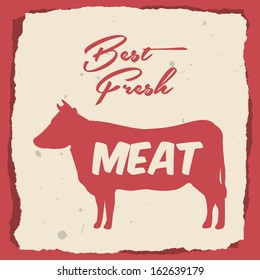 menu meat  over red background vector illustration